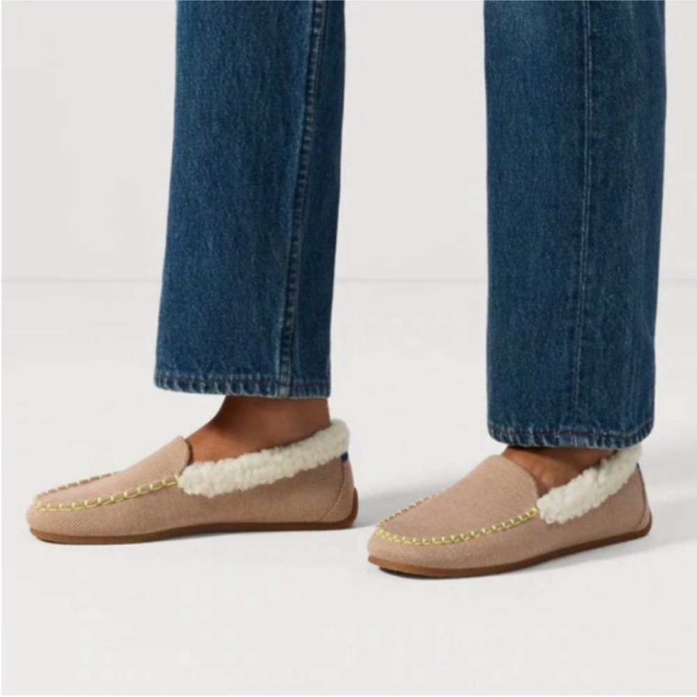Rothy’s The Slipper Birch Shearling Sherpa Lined Loafers